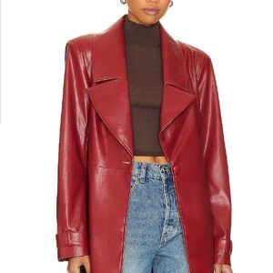 House of Harlow 1960 Red Leather Jacket Tailored Fit